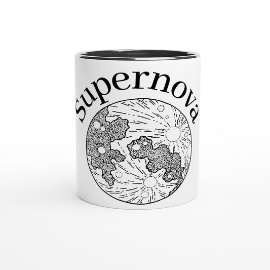 White 11oz 'Supernova' Ceramic Mug with Color Inside